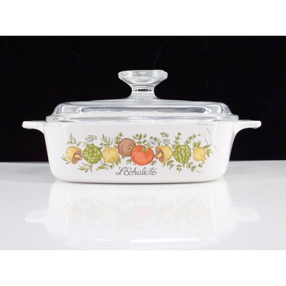 Corning Ware Casserole Dish 1 Quart Spice Of Life L’Echalote A-1-B w/ Pyrex Lid - Picture 1 of 12